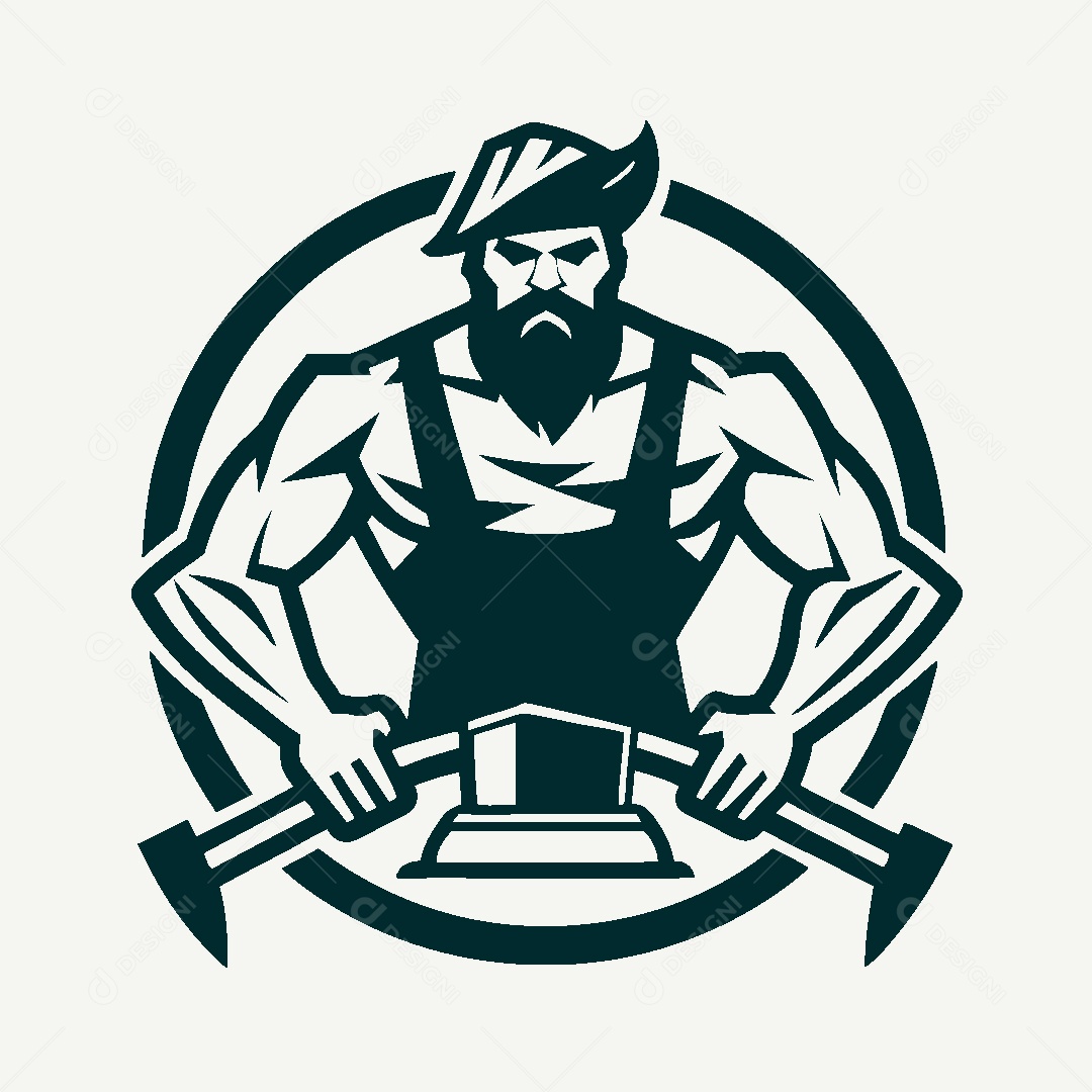 Modelo de Logo de Ferreiro Vetor EPS