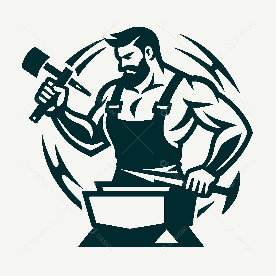 Modelo de Logo de Ferreiro Vetor EPS