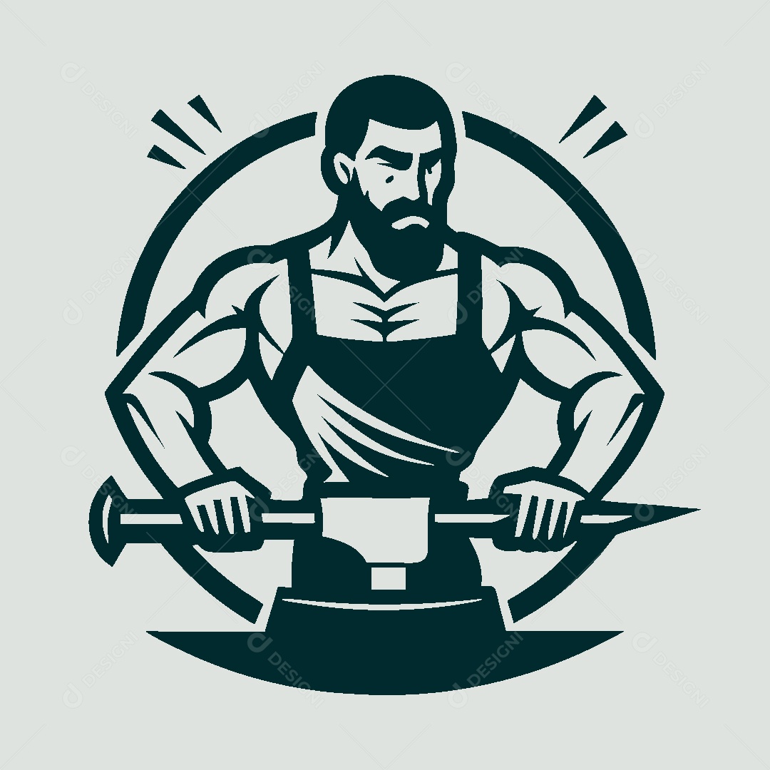 Modelo de Logo de Ferreiro Vetor EPS