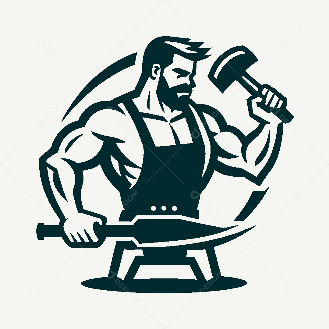 Modelo de Logo de Ferreiro Vetor EPS