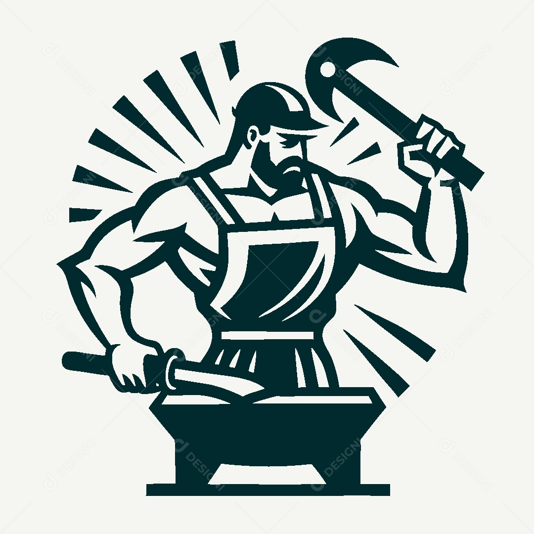 Modelo de Logo de Ferreiro Vetor EPS