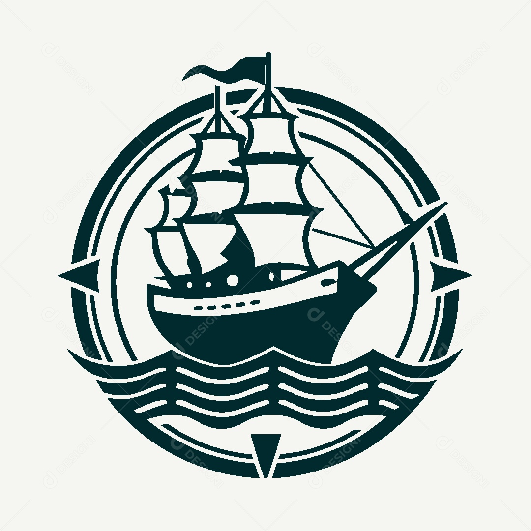 Modelo de Logo de Navio Vetor EPS