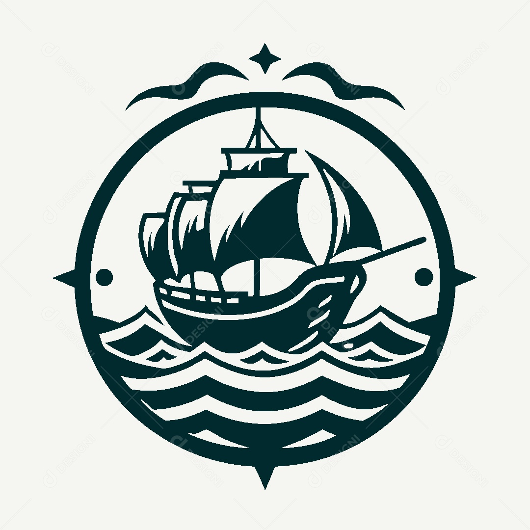 Modelo de Logo de Navio Vetor EPS
