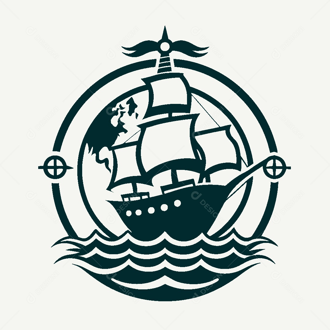 Modelo de Logo de Navio Vetor EPS