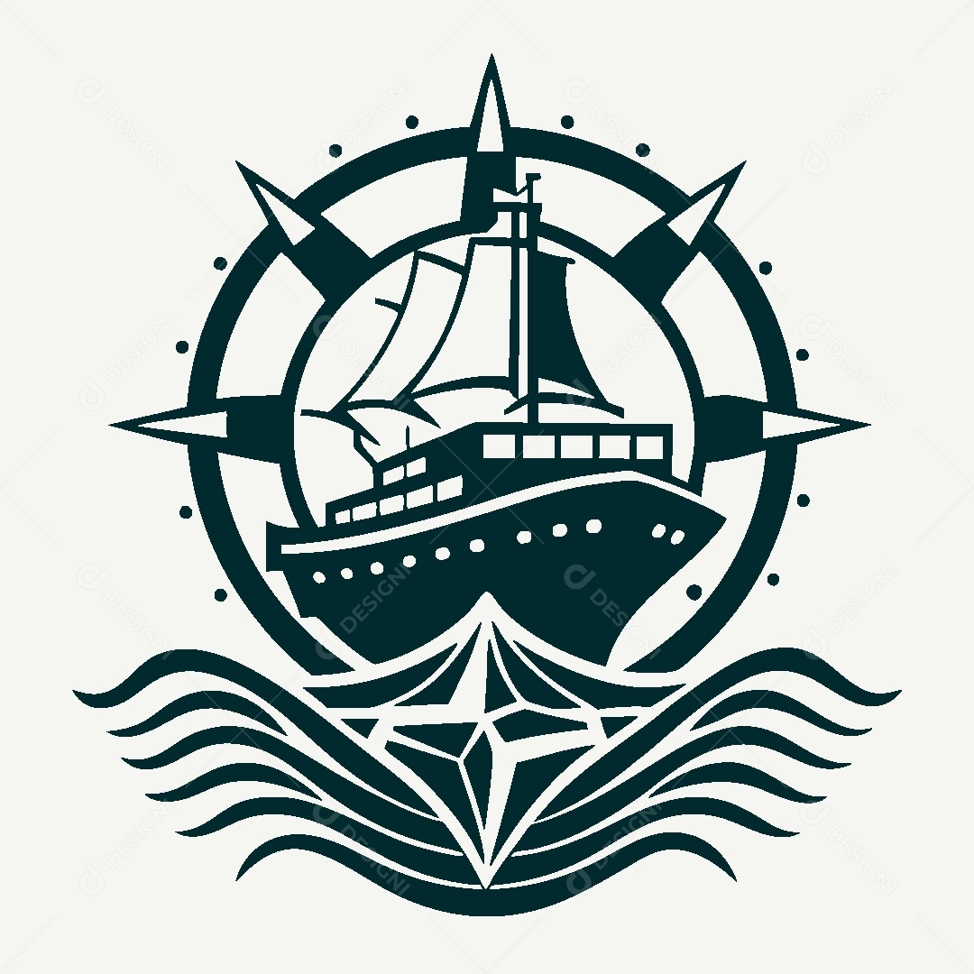 Modelo de Logo de Navio Vetor EPS