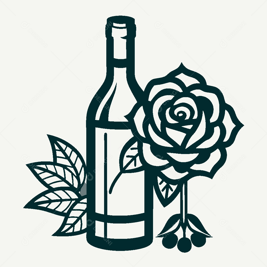 Modelo de Logo de Garrafa de Vinho Vetor EPS