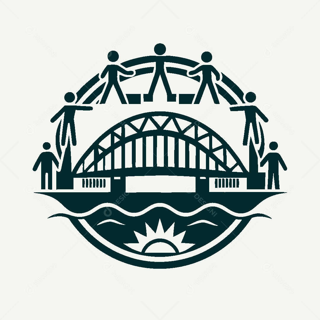 Modelo de Logo de Ponte Vetor EPS