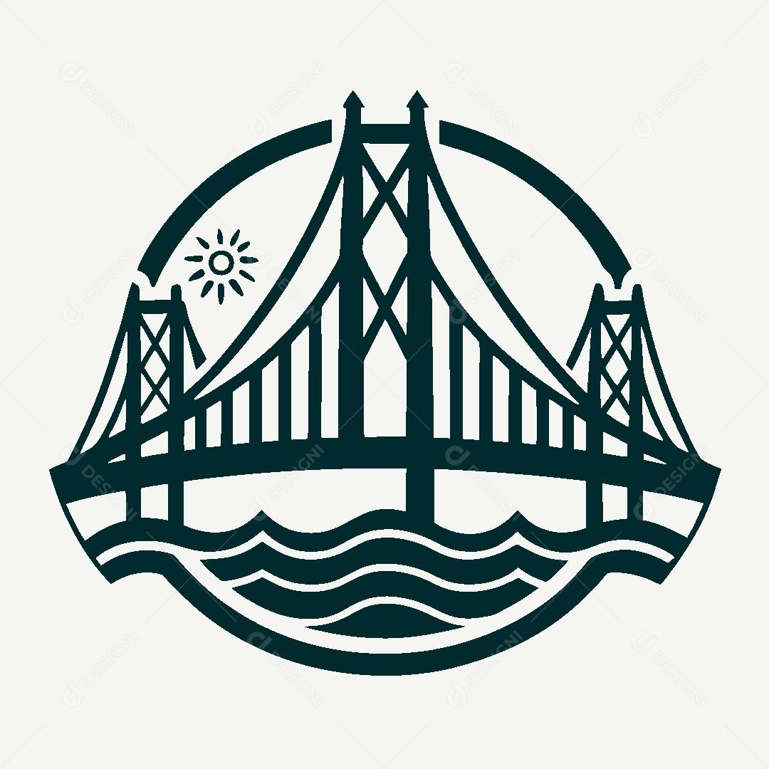 Modelo de Logo de Ponte Vetor EPS