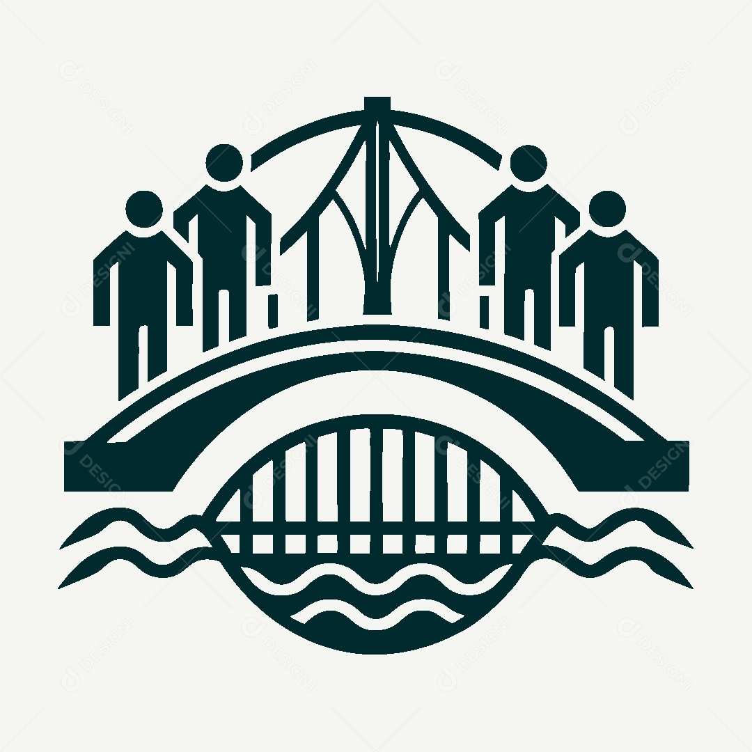 Modelo de Logo de Ponte Vetor EPS