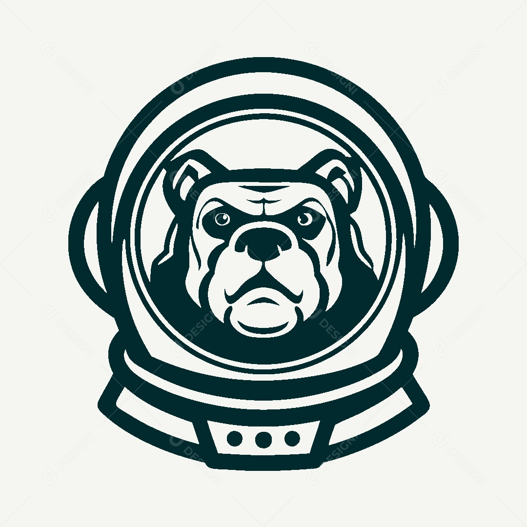 Modelo de Logo de Cachorro Astronauta Vetor EPS
