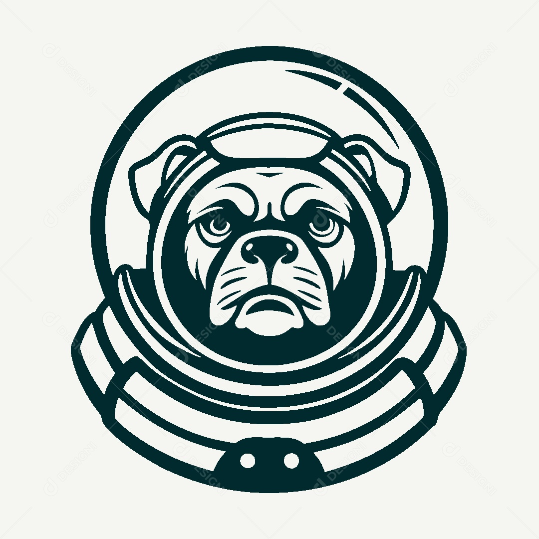 Modelo de Logo de Cachorro Astronauta Vetor EPS