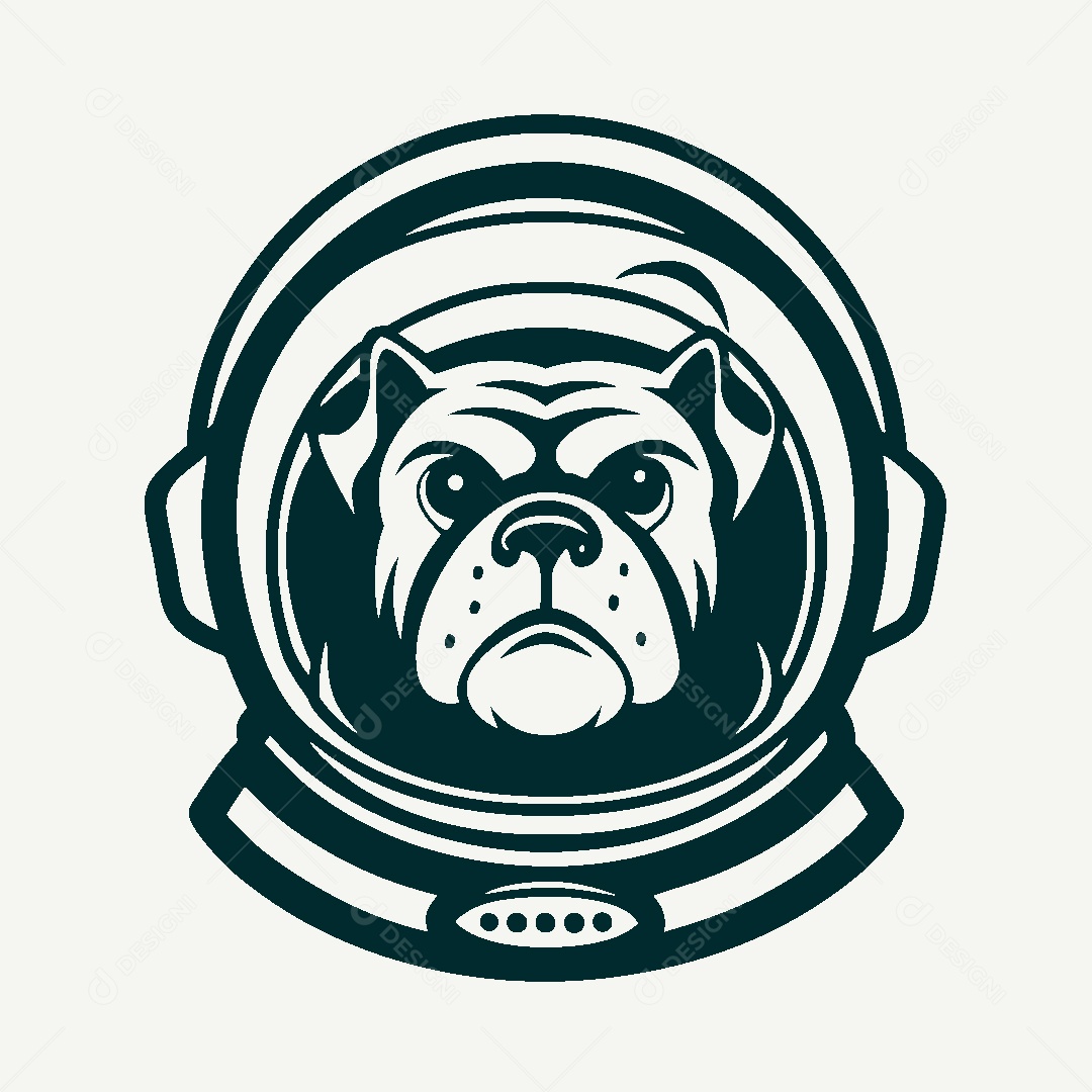 Modelo de Logo de Cachorro Astronauta Vetor EPS