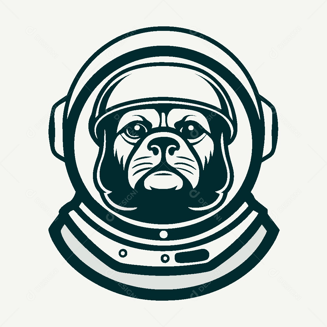 Modelo de Logo de Cachorro Astronauta Vetor EPS