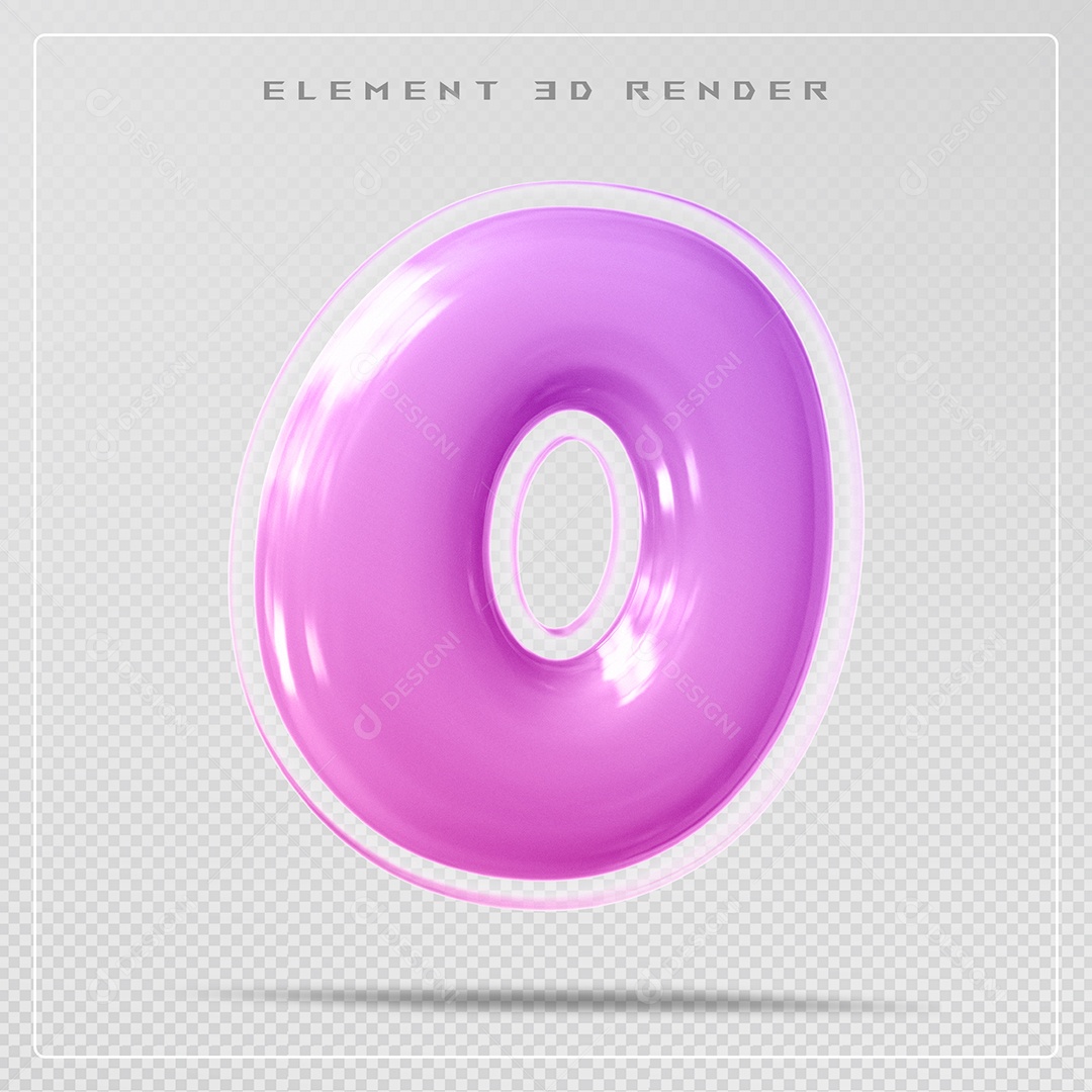 Elemento 3D Letra O Rosa Para Composição PSD