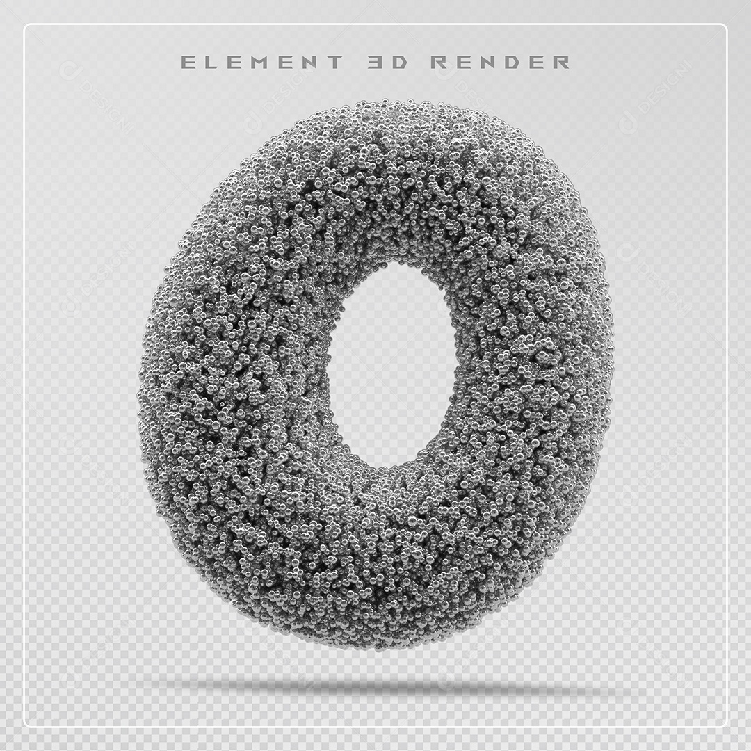 Elemento 3D Letra C Cinza Para Composição PSD