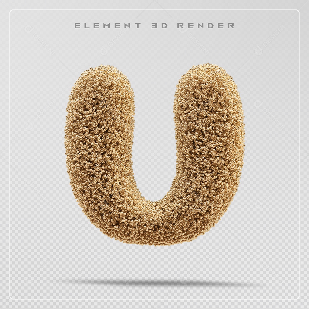 Elemento 3D Letra Y Marrom Para Composição PSD