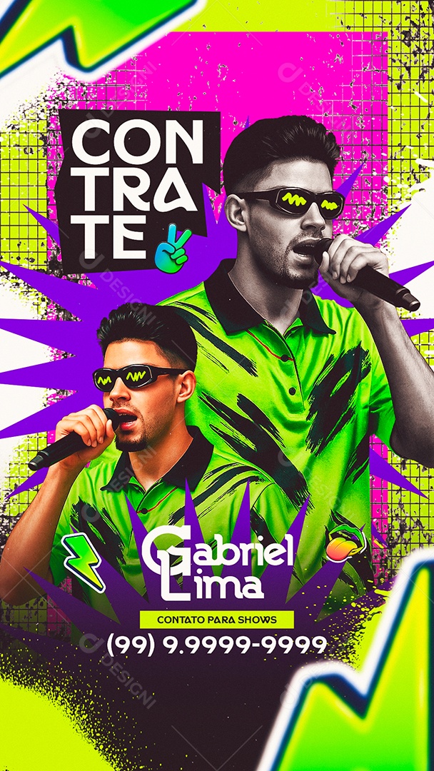 Story Flyer Agenda Shows Social Media PSD Editável