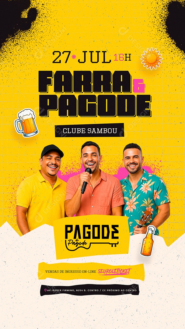 Story Flyer Farra e Pagode Clube Sambou Social Media PSD Editável