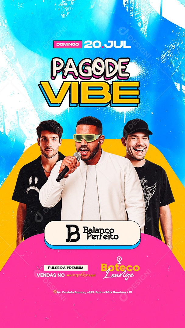 Story Flyer Pagode Vibe Social Media PSD Editável