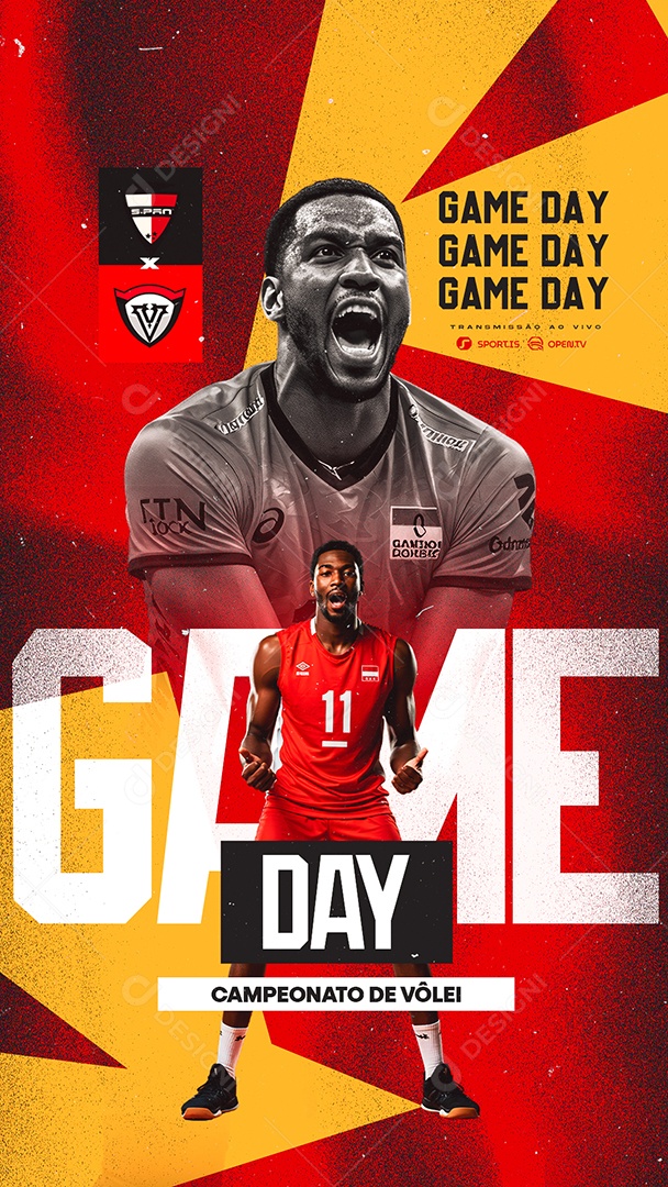Story Game Day Campeonato De Vôlei Social Media PSD Editável