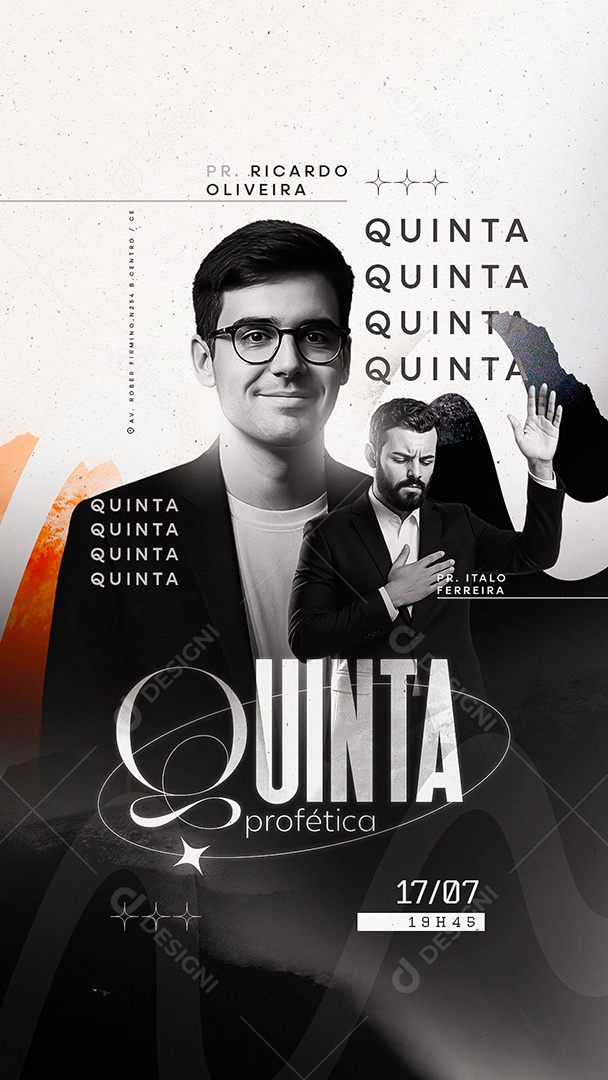 Story Flyer Gospel Quinta Profética Social Media PSD Editável