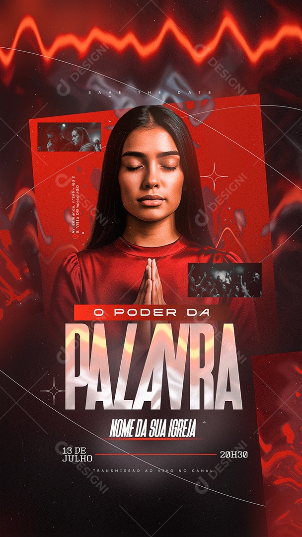 Story Flyer Gospel O Poder Da Palavra Social Media PSD Editável