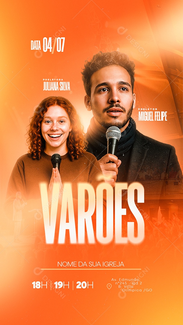 Story Flyer Gospel Varões Social Media PSD Editável