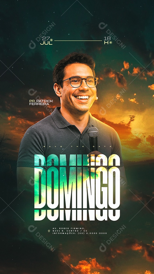 Story Flyer Gospel Domingo Social Media PSD Editável