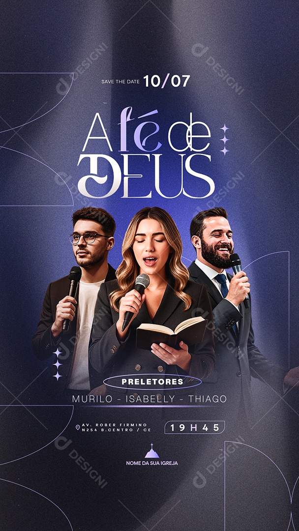 Story Flyer Gospel A Fé de Deus Social Media PSD Edit´vel