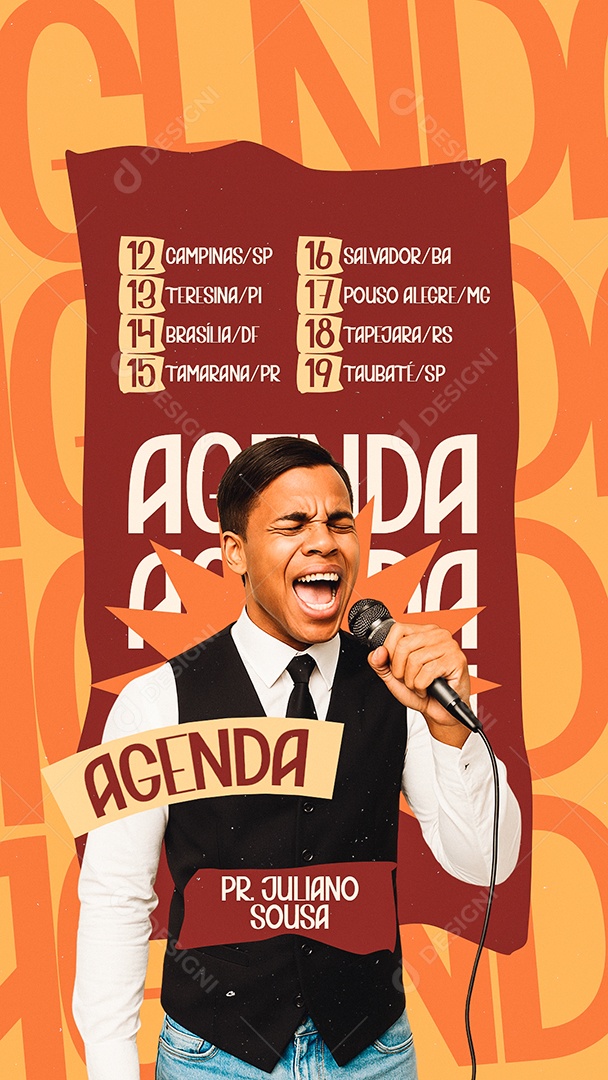 Story Flyer Gospel Agenda Social Media PSD Editável