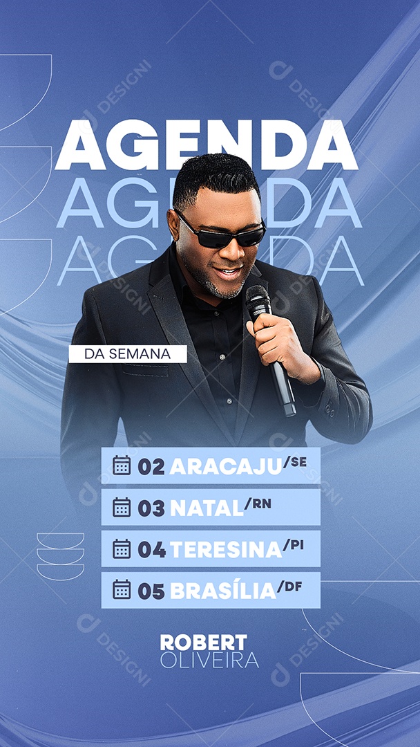 Story Flyer Gospel Agenda da Semana Social Media PSD Editável