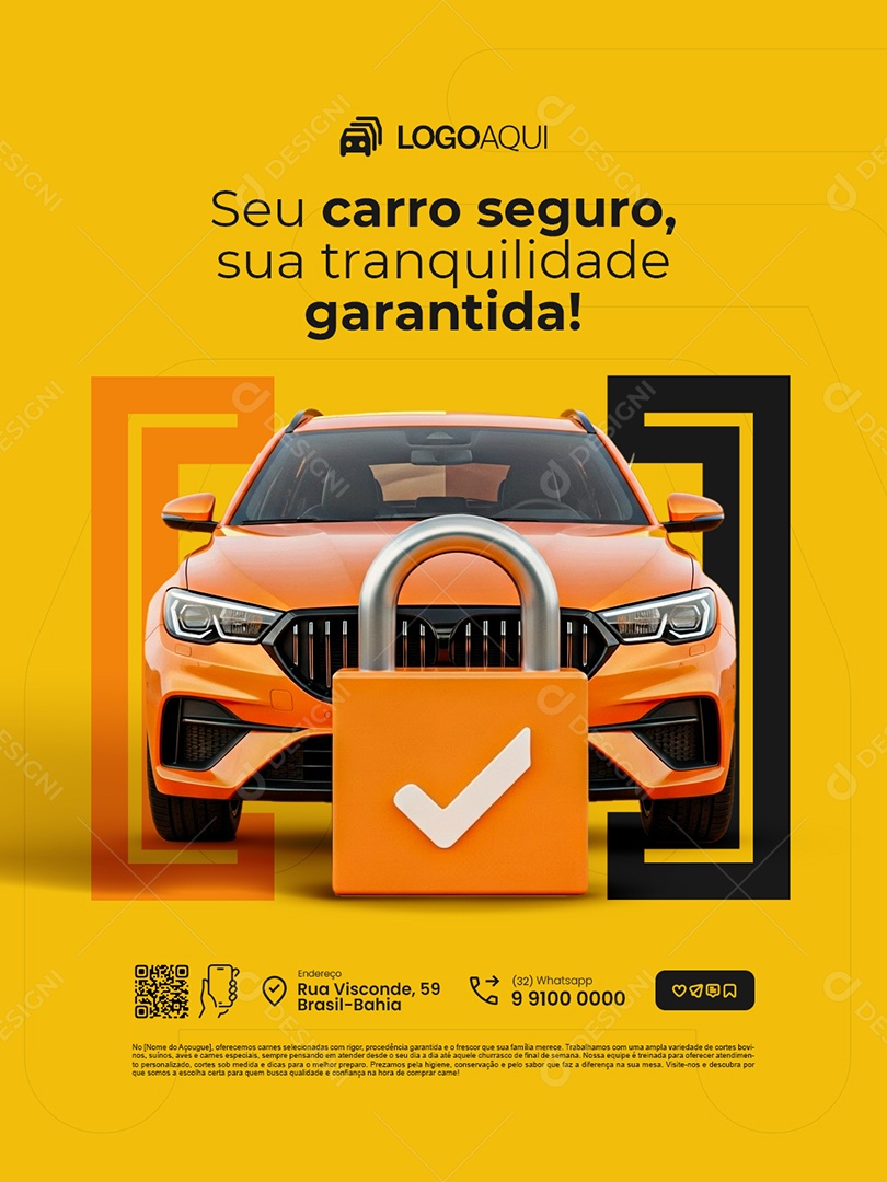 Estacionamento Seu Carro Seguro Social Media PSD Editável