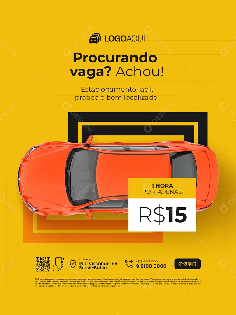 Estacionamento Procurando Vaga Social Media PSD Editável