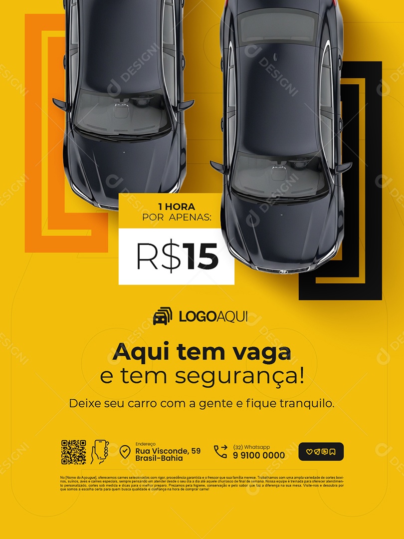 Estacionamento Aqui Tem Vaga Social Media PSD Editável
