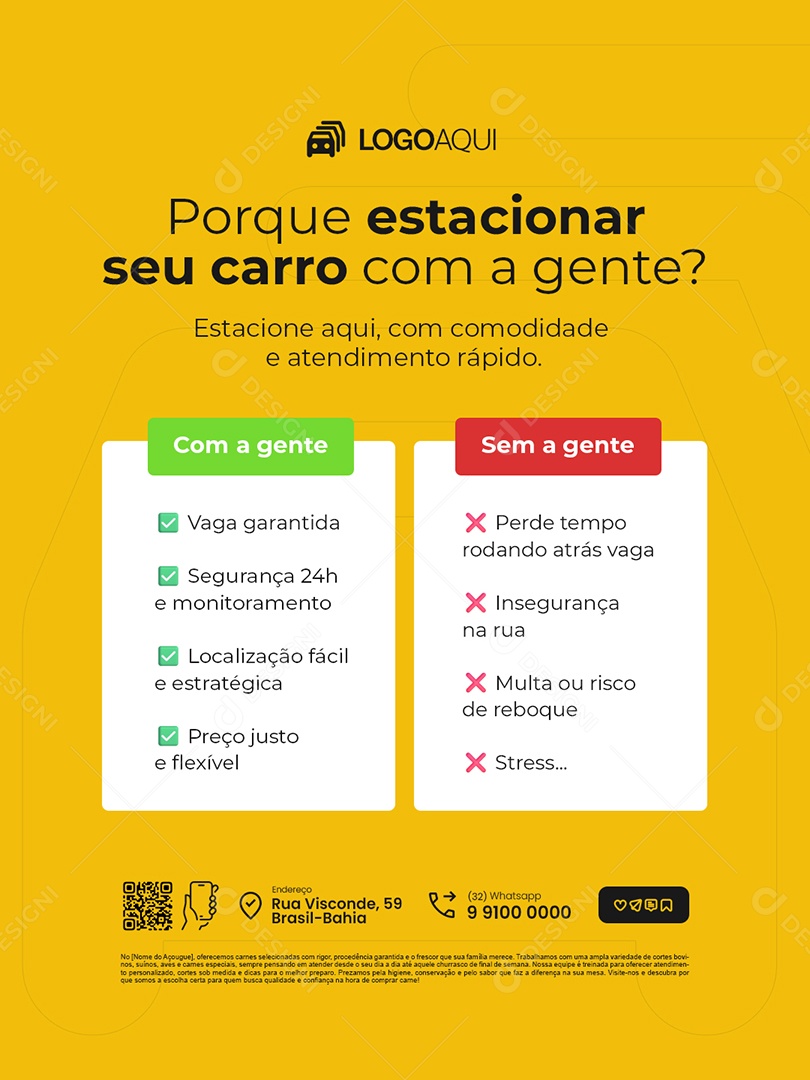 Estacionamento Porque Estacionar seu Carro com a Gente Social Media PSD Editável