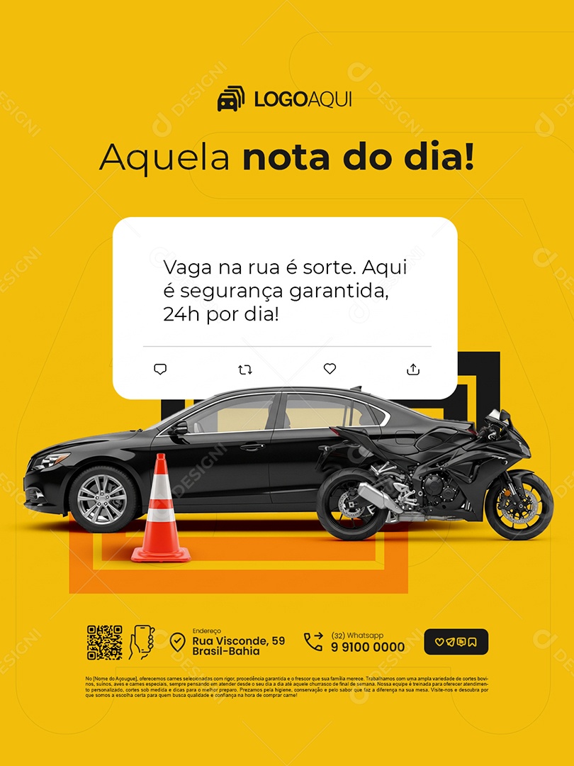 Estacionamento Aquela Nota do Dia Social Media PSD Editável
