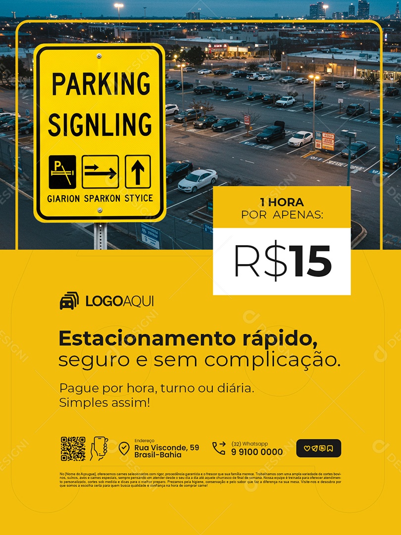 Estacionamento Rápido Social Media PSD Editável