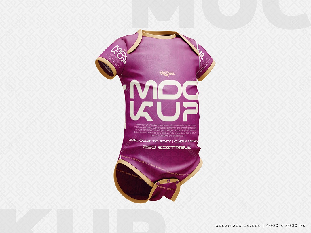 Mockup Roupa de Bebê PSD Editável