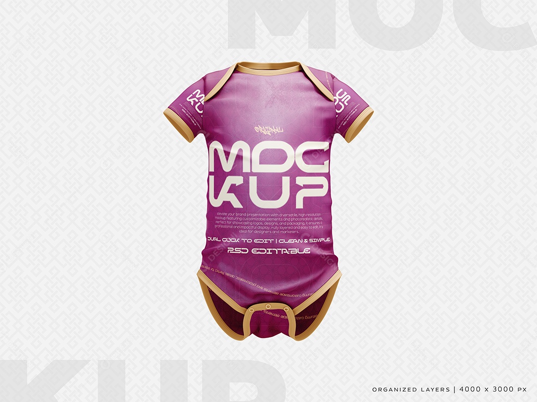 Roupa de Bebê Mockup PSD Editável