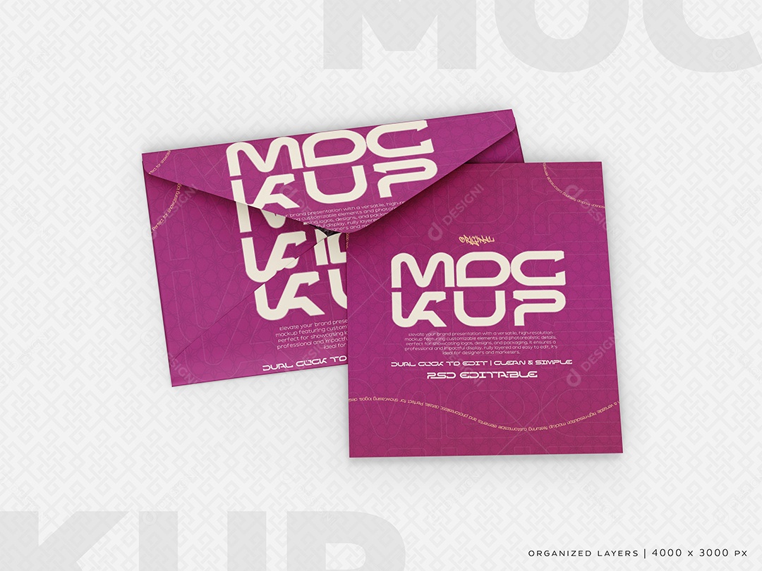 Mockup Carta de Convite PSD Editável