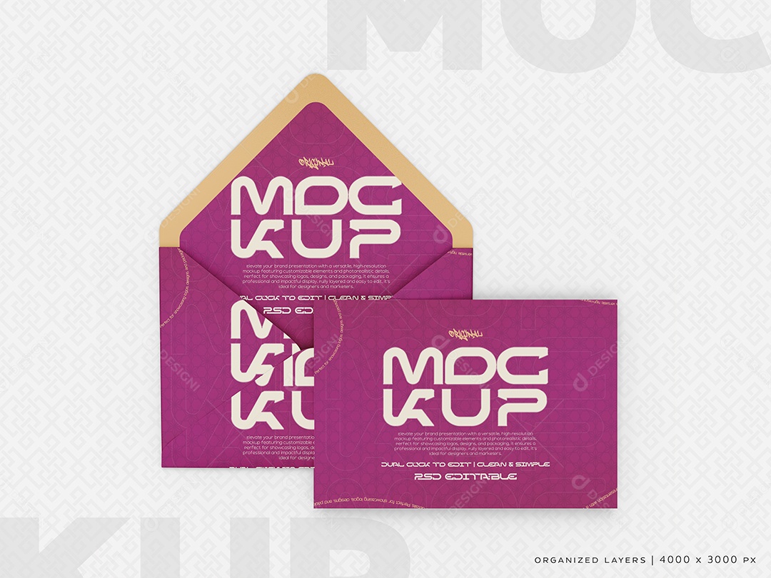 Mockup Cartões de Convite PSD Editável