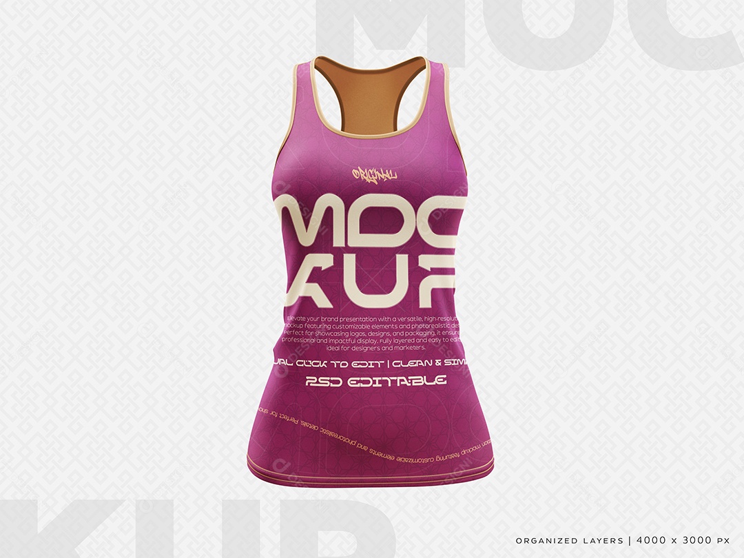 Blusa Feminina Regata Mockup PSD Editável