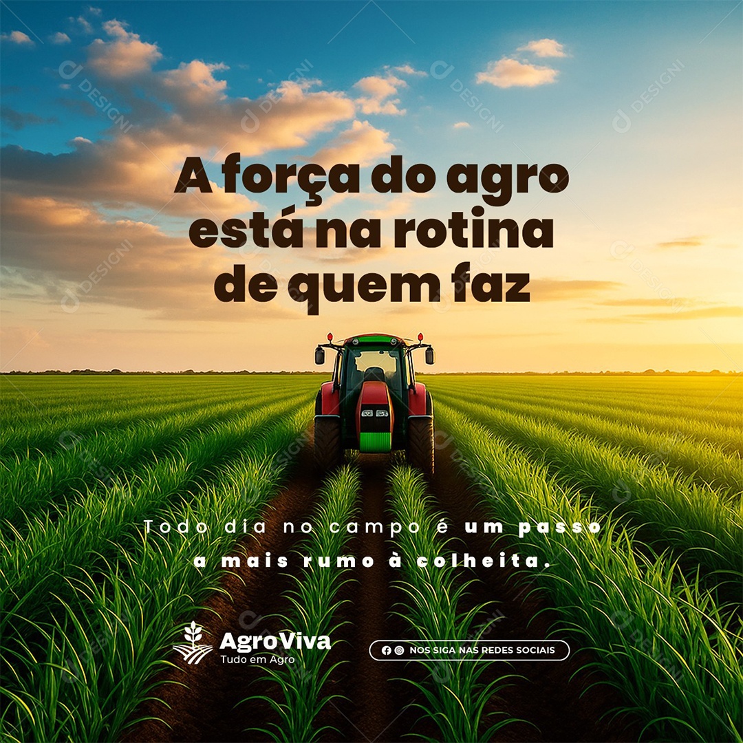 Agropecuária A Força do Agro Social Media PSD Editável