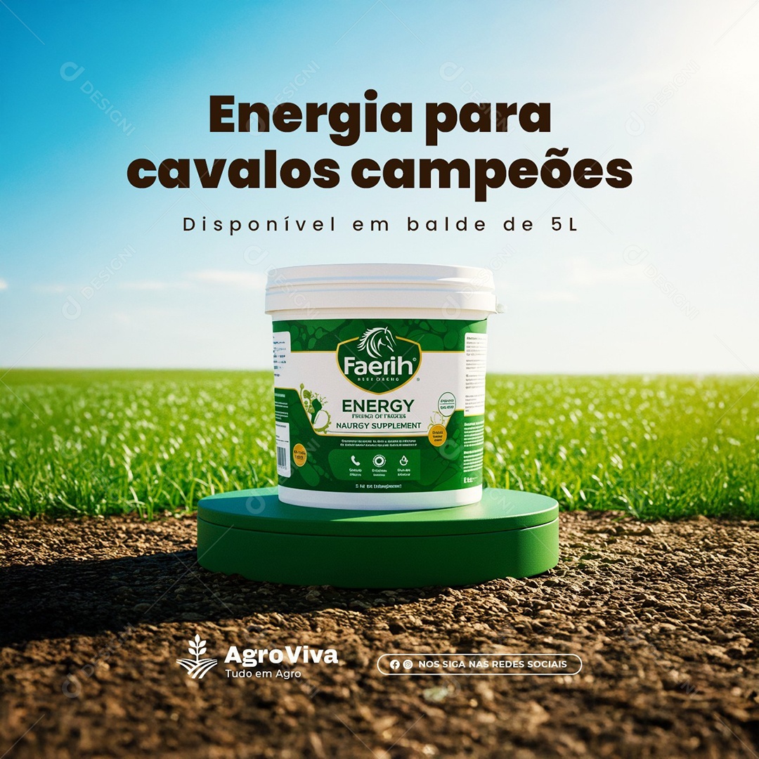 Agropecuária Energia para CavalosCampeões Social Media PSD Editável