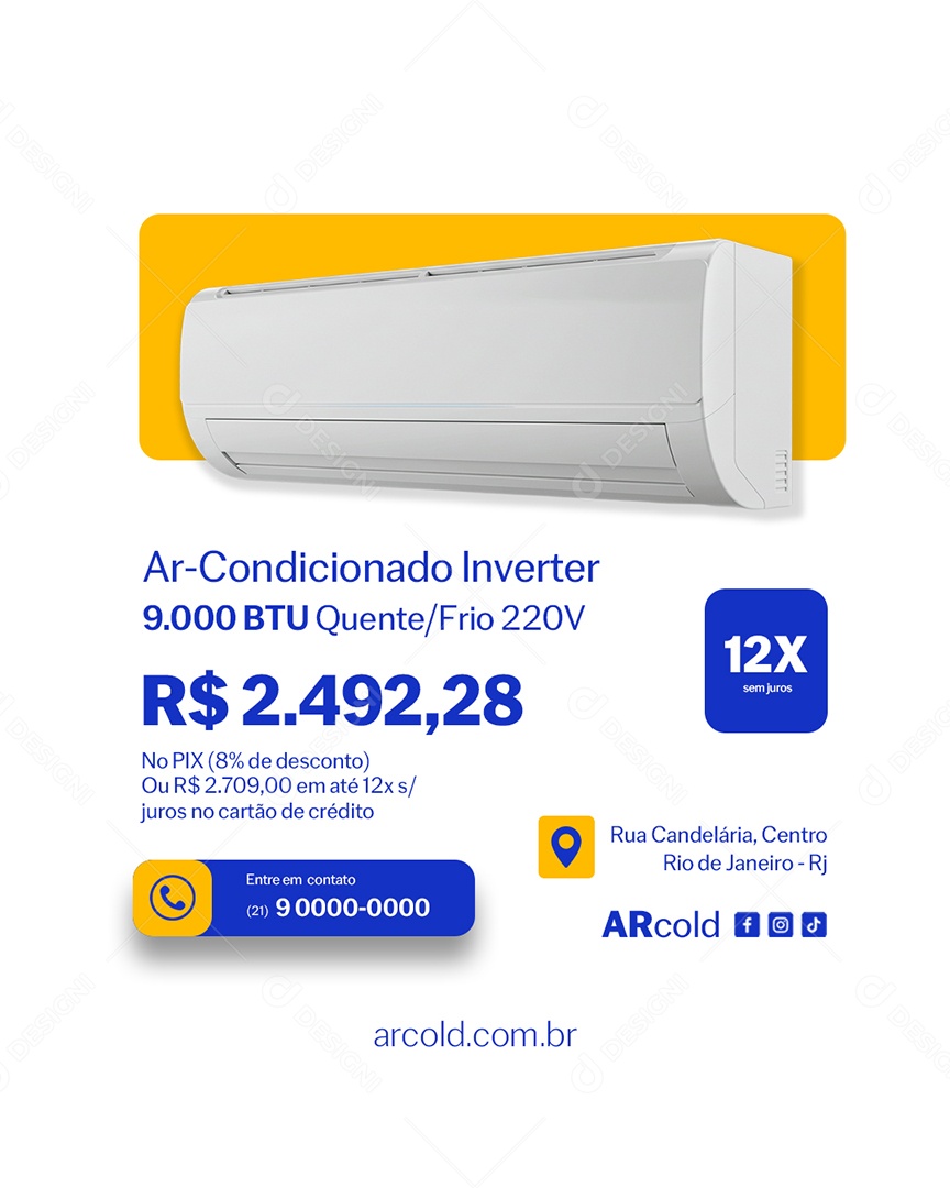 Ar Condicionado Inverter Social Media PSD Editável