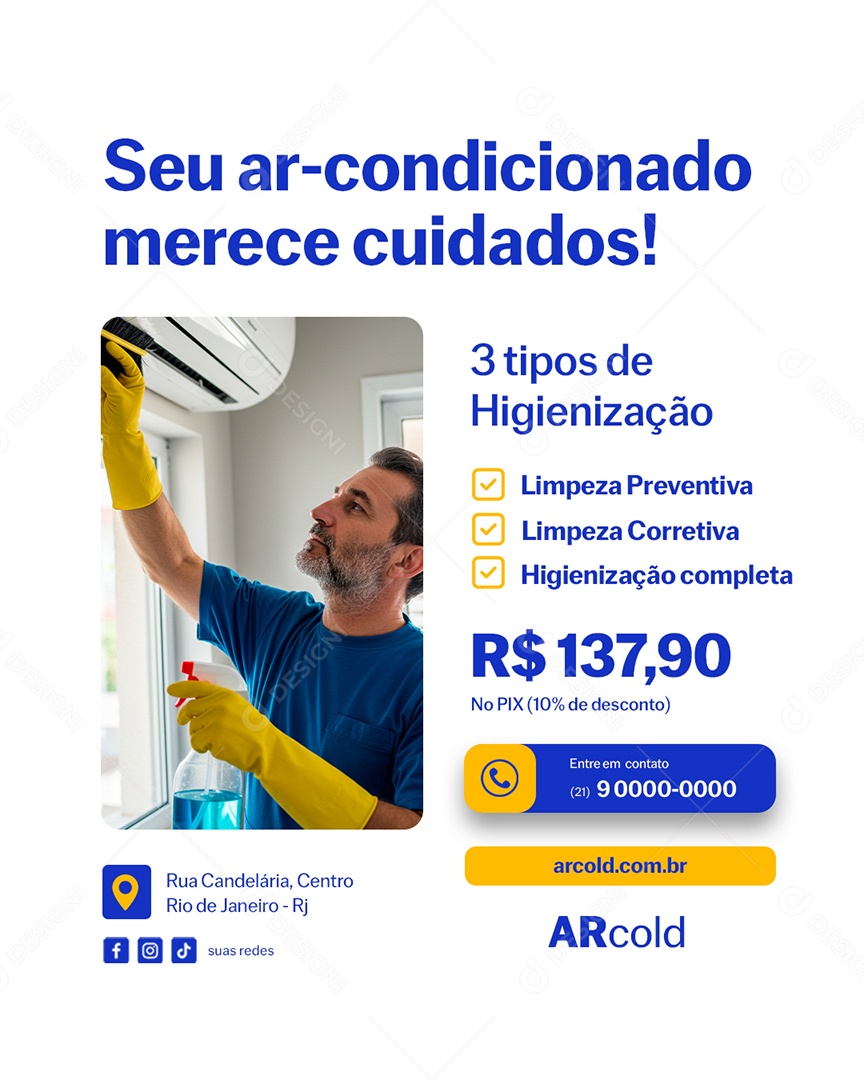 Seu Ar Condicionado Merece Cuidados Social Media PSD Editável