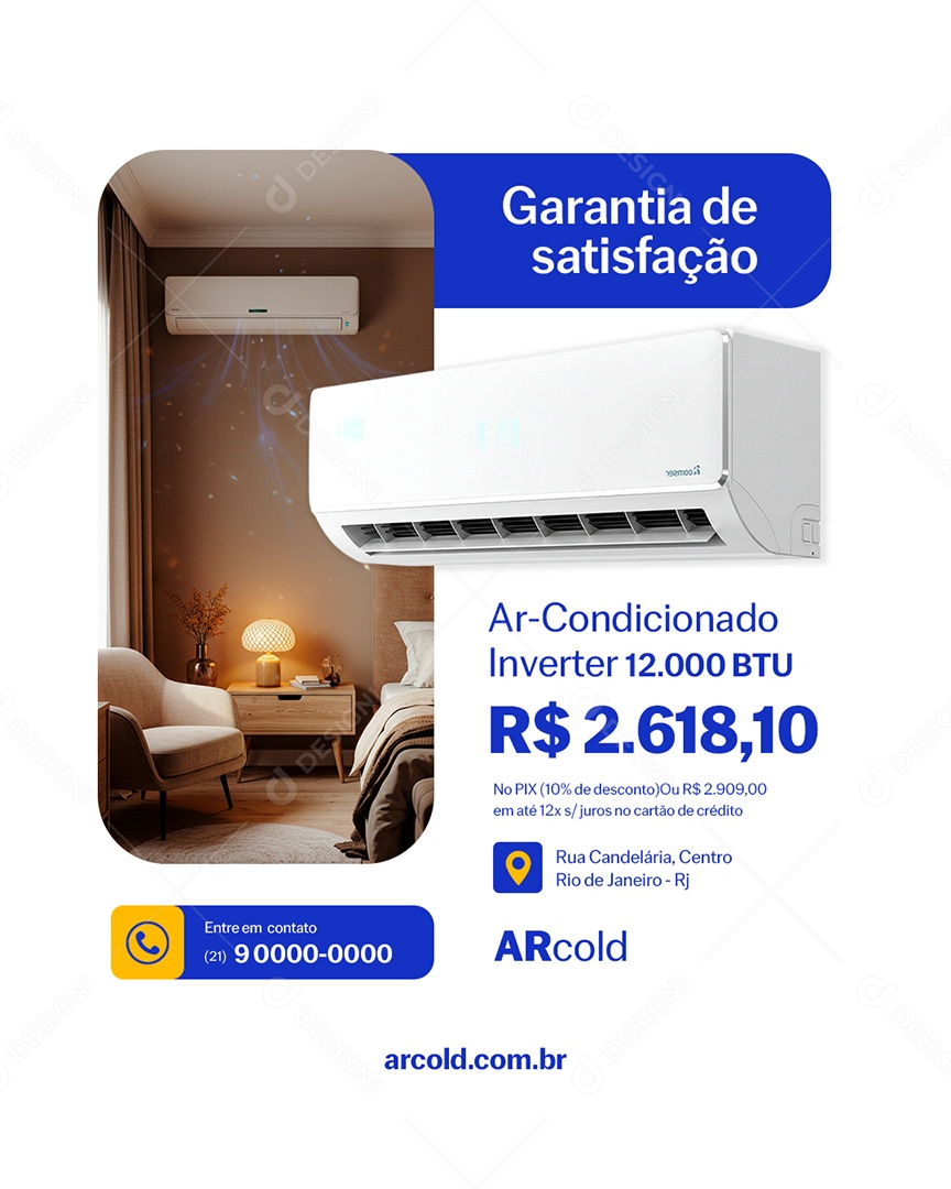 Ar Condicionado Garantia de Satisfação Social Media PSD Editável