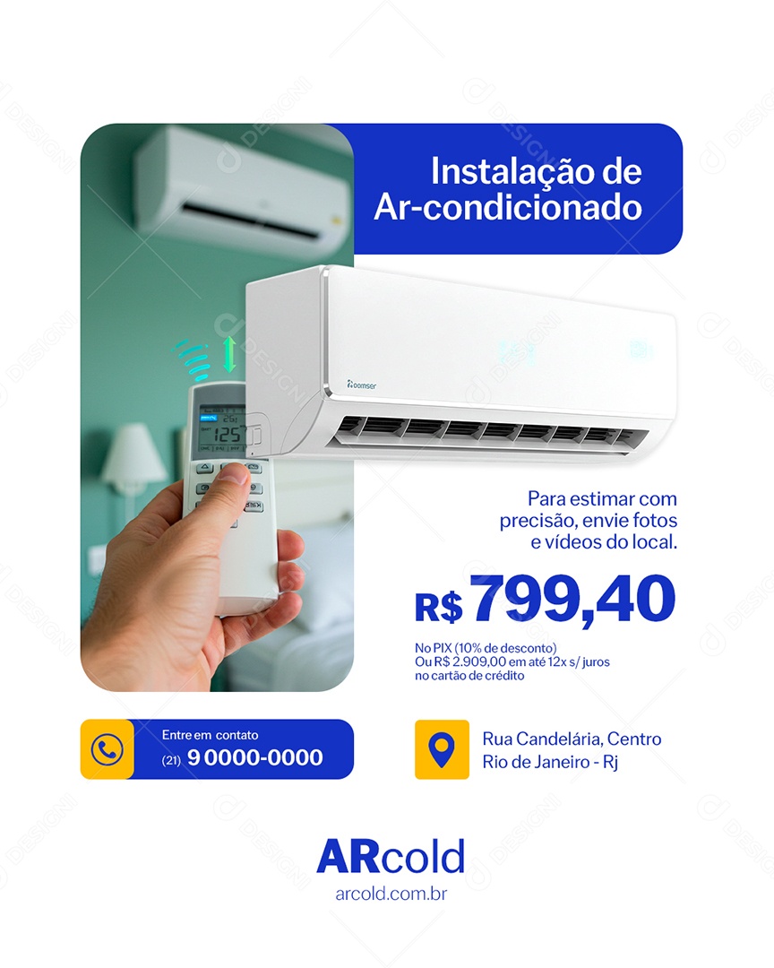 Social Media Instalação de Ar Condicionado PSD Editável