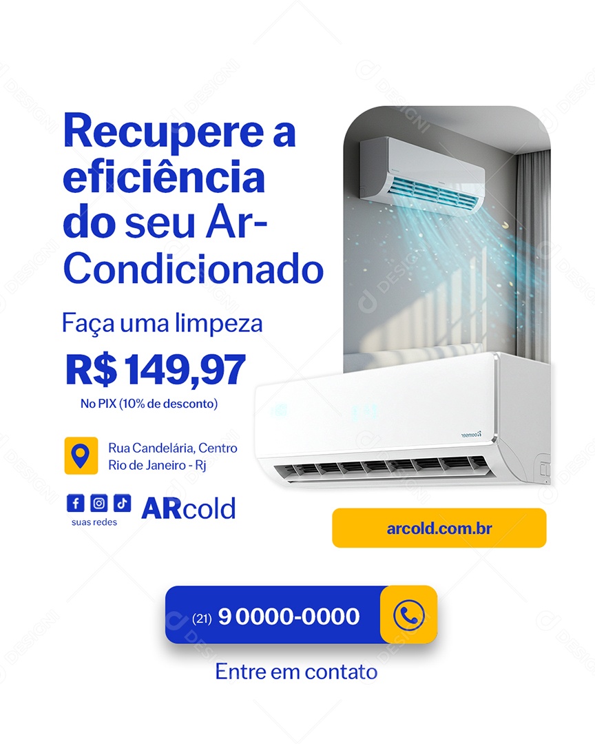 Ar Condicionado Recupere a Eficiência Social Media PSD Editável