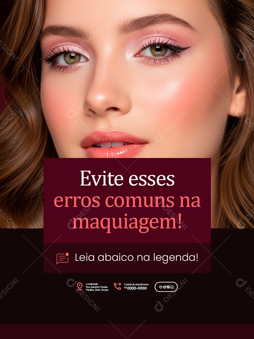Maquiadora Evite Esses Erros Comuns Social Media PSD Editável